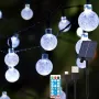 Външни слънчеви светлини – 60 LED 11,5 м. USB дистанционно управление 8 режима IP65 ., снимка 1