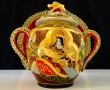Захарница японски порцелан Satsuma,Дракон,злато,600 мл. , снимка 1