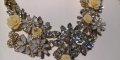 Нова огърлица с жълти и блестящи цветя, снимка 3
