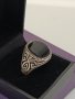 Красив сребърен пръстен маркиран Черен ахат #63В, снимка 4