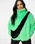Дамско яке Nike Faux Fur Green - размер XS/S, снимка 1 - Якета - 40677623