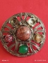 Винтидж Келтска брошка с имитация на АХАТ Miracle 43926, снимка 3
