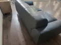 Сив кожен диван тройка, снимка 6