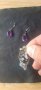 Дамски бижутериен комплект пръстен и обеци с пурпурни камъчета 