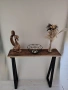 Конзолна маса от орех и метални крака, снимка 3