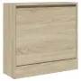 vidaXL Шкаф за обувки, дъб сонома, 60x21x57 см, инженерно дърво, снимка 4