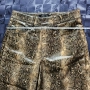 Чисто нов златист змийски лъскав кожен панталон "MNG", размер XS-S, снимка 5