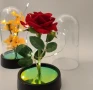 Вечна роза в стъкленица с лед светлина!подарък , снимка 3