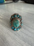 Сребърен пръстен с тюркоаз №7537 , снимка 1