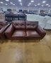 Комплект кафяви кожени дивани две двойки "Watson", снимка 12