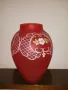 Ваза от матирано червено стъкло , снимка 2