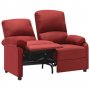 2-местно кресло реклайнер, виненочервено, текстил, снимка 1