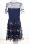Тъмносиня рокля с тюл и бродерия Margo Collection - L/XL, снимка 3
