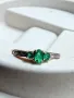 Златен пръстен с изумруди и диаманти, снимка 2