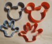 Мики Маус глава и ръка сет пластмасови резци резец форма форми за тесто фондан сладки, снимка 1 - Форми - 37010881