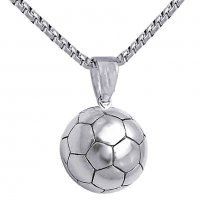 Футболна топка - Колие ( Сребристо ), снимка 1 - Колиета, медальони, синджири - 31195518
