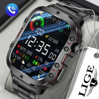 LIGE спортен smart  часовник метален черен, снимка 2 - Мъжки - 44667502