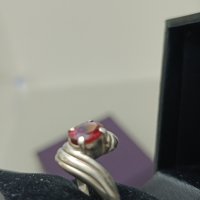 Красив сребърен пръстен с естествен камък #ДЮ, снимка 2 - Пръстени - 44327126
