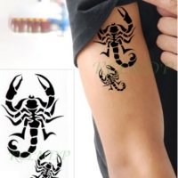 2 черни скорпиона Скорпион  временна татуировка татос татус Tattoo, снимка 3 - Други - 31628717