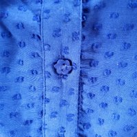 Блуза с къси ръкави в парижко синьо, снимка 4 - Ризи - 37800340