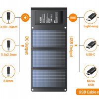Монокристален сгъваем слънчев панел на фирмата BLAVOR - 30W., снимка 1 - Друга електроника - 39167066