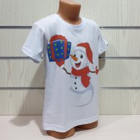 Нова детска коледна тениска със Снежко, снежен човек от 2 години до 15 години, снимка 7 - Детски тениски и потници - 31054886