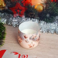 1807 Коледна ароматизирана свещ в чаша Wonderful Christmas, снимка 2 - Декорация за дома - 30706100