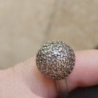 Сребърен комплект  обеци и пръстен с камъни Swarovski, снимка 10 - Пръстени - 42815503