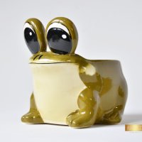 Керамична саксия - жаба / Подарък за нов дом / Керамична саксия с форма на жаба, снимка 3 - Декорация за дома - 40513271