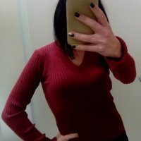 Пуловер цвят бордо, снимка 2 - Блузи с дълъг ръкав и пуловери - 30383523