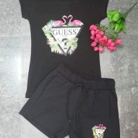 Guess дамски летни екипи - тениска и къси панталонки реплика, снимка 1 - Спортни екипи - 36899022