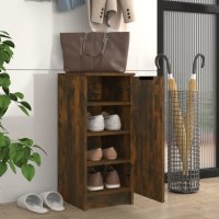 Шкаф за обувки, опушен дъб, 30x35x70 см, инженерно дърво, снимка 2 - Шкафове - 40867382