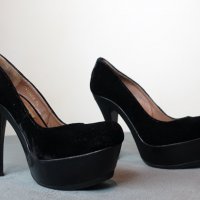 Pura Lopez велурени високи токчета с платформа на пръстите, снимка 6 - Дамски обувки на ток - 40188150