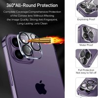 Нови 3 броя стъклен протектор за екран + 3 за камера телефон iPhone 14 Pro Защита Айфон, снимка 5 - Стъкла за телефони - 38171388