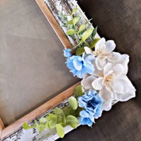 Декорирана рамка с нежни цветя за снимка , снимка 3 - Подаръци за кръщене - 38997810
