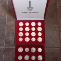 Колекция сребърни монети 5 и 10 рубли Олимпиада Москва 1980г., снимка 1 - Нумизматика и бонистика - 37285541