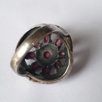 Сребърен пръстен с рубини, снимка 7 - Пръстени - 44483531