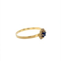 Златен дамски пръстен със сапфир 1,08гр. размер:58 14кр. проба:585 модел:22303-5, снимка 3 - Пръстени - 44393364