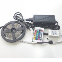 Комплект захранване контролер и МОЩНА светодиодна лента с 60 диода, IP54 самозалепваща RGB 12V 14,4W, снимка 8 - Лед осветление - 35498921
