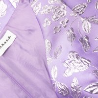 P.A.R.O.S.H. маркова лилава флорална металик-жакард рокля, НОВА, р-р М, 2023, снимка 7 - Рокли - 44185842