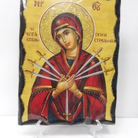 Голяма икона на Пресвета Майка Богородица Закрилница - Модел Д- ръчна изработка, снимка 4 - Икони - 37639976