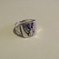 Стар мъжки сребърен царски пръстен със орел  символ на държавността - красота за ценители, снимка 1 - Пръстени - 36817009