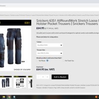 Snickers 6351 AllRound Work Stretch Loose Fit Holster Pocket Trousers разме S работен панталон W3-87, снимка 3 - Панталони - 42162222