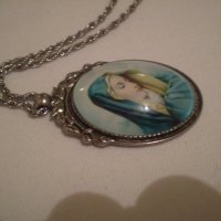 медальон с висулка  икона под стъкло ДЕВА МАРИЯ Мадона, снимка 11 - Антикварни и старинни предмети - 37850032
