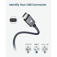 RAMPOW USB C кабел, PD3.0, 60W/3A, ултра бързо зареждане, USB-A към USB-C, пренос на данни,, снимка 2 - USB кабели - 42823004