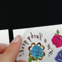 Цветни временни татуировки - различни видове - цена за лист 2,80 лв - рози, сърца, пеперуди, снимка 3 - Други - 44463351