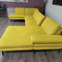 Жълт П образен ъглов диван от плат Dieter Knoll ZE-EM20075, снимка 5 - Дивани и мека мебел - 44244515