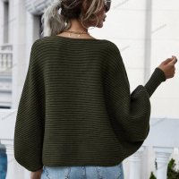 Дамски свободен пуловер с кръгло деколте и дълги ръкави, 2цвята - 023 , снимка 7 - Блузи с дълъг ръкав и пуловери - 42678795