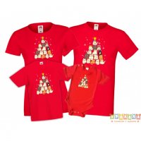 Коледни Тениски Коледно Дърво с Котки, снимка 3 - Тениски - 35072149