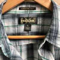 Чисто нова карирана риза с къс ръкав Helix, снимка 2 - Ризи - 36869823